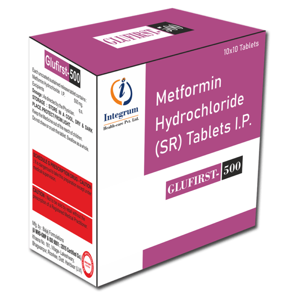 GLUFIRST-500 Tablet with Metformin Hydrochloride 500 mg for Type 2 Diabetes