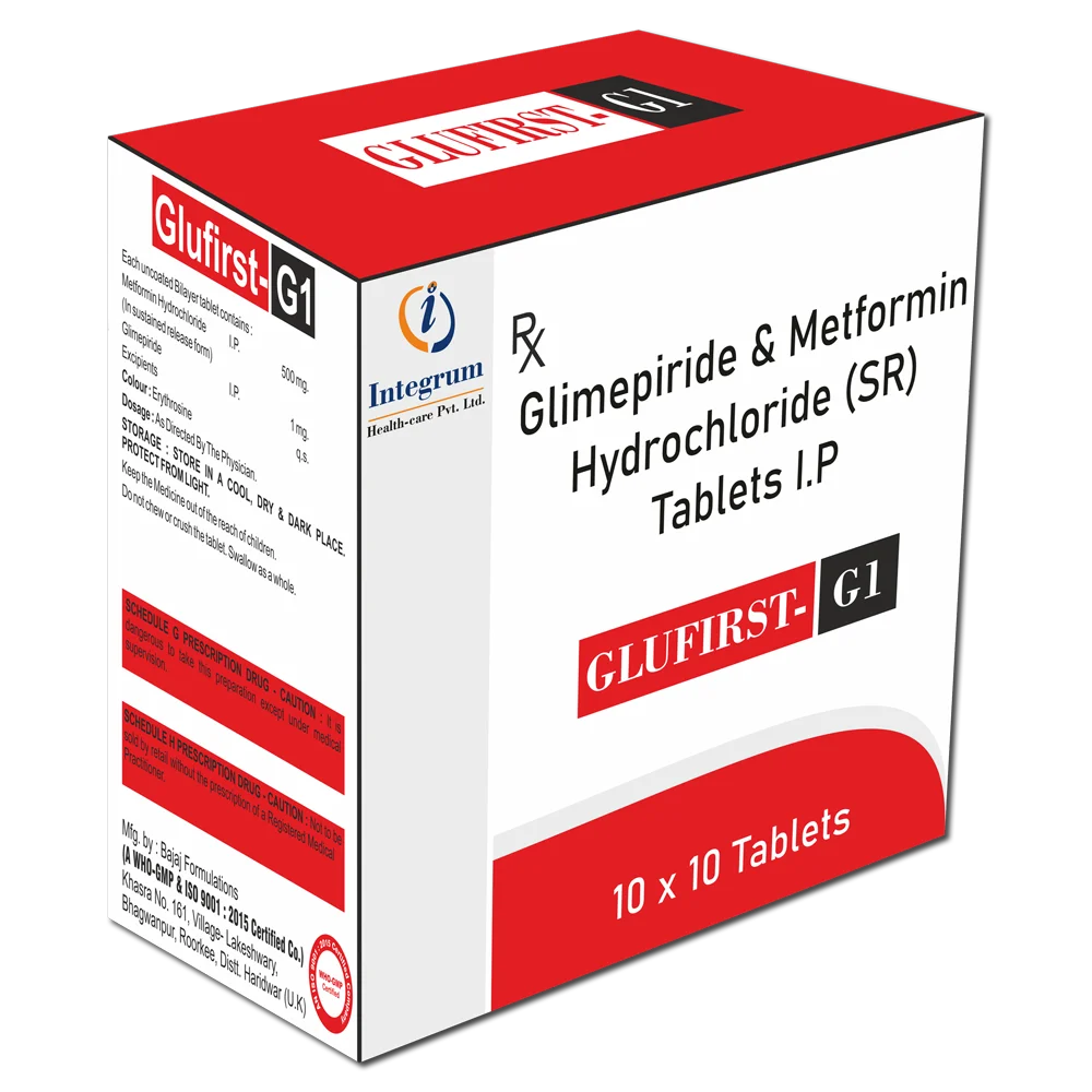 Glufirst-G1 Tablet with Metformin Hydrochloride 500 mg + Glimepiride 1 mg